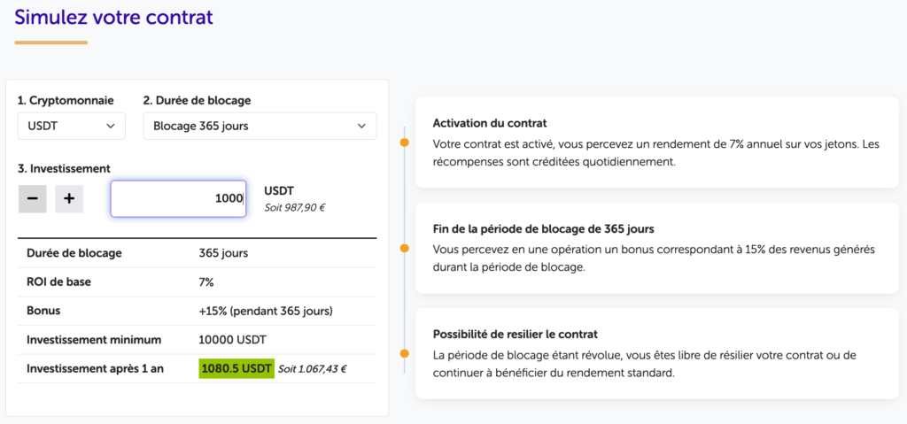 Simulate your yields thanks to the Stuking DEFI on Feel Mining