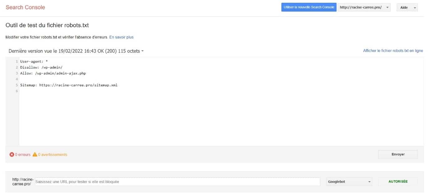 Optimization-robots.txt-tool-test-google