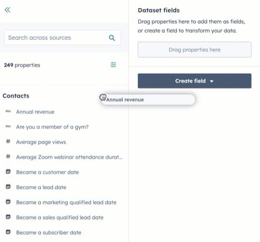 Add properties with data set software