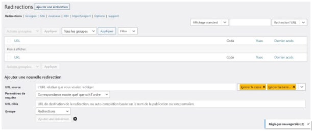 Redirection in the backoffice wordpress